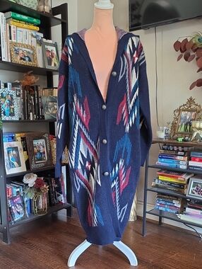 Ariat Women’s Chimayo Collection Aztec Cardigan Duster Sweater Size Large